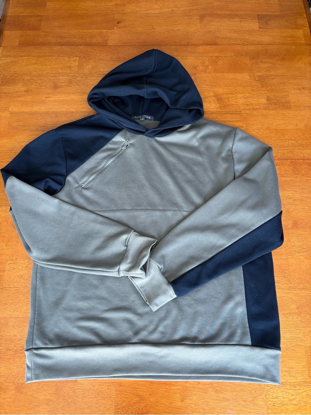 Men's Slate & Stone Colorblock Hoodie - Gray/Navy XL